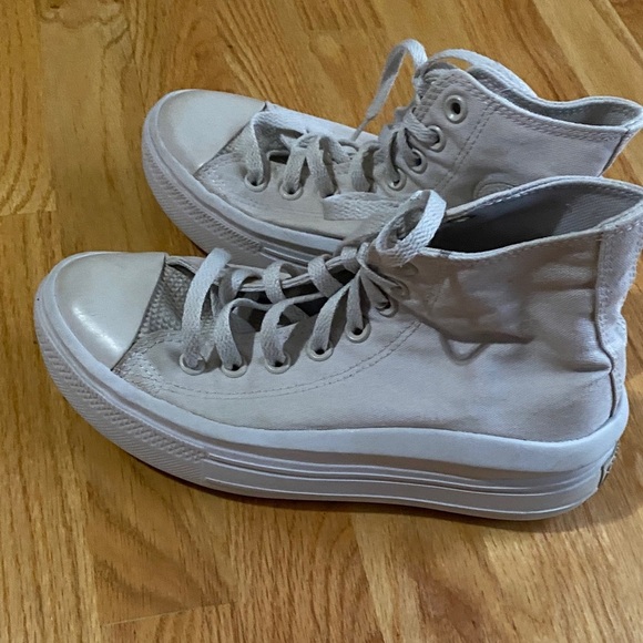 Converse Cream Canvas High-Tops - Picture 2 of 4